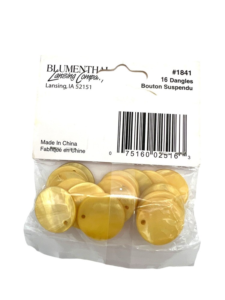 FAVORITE FINDINGS SHELLZ IRIDESCENT SHELL 1-HOLE BUTTONS Dangles Lot NOS
