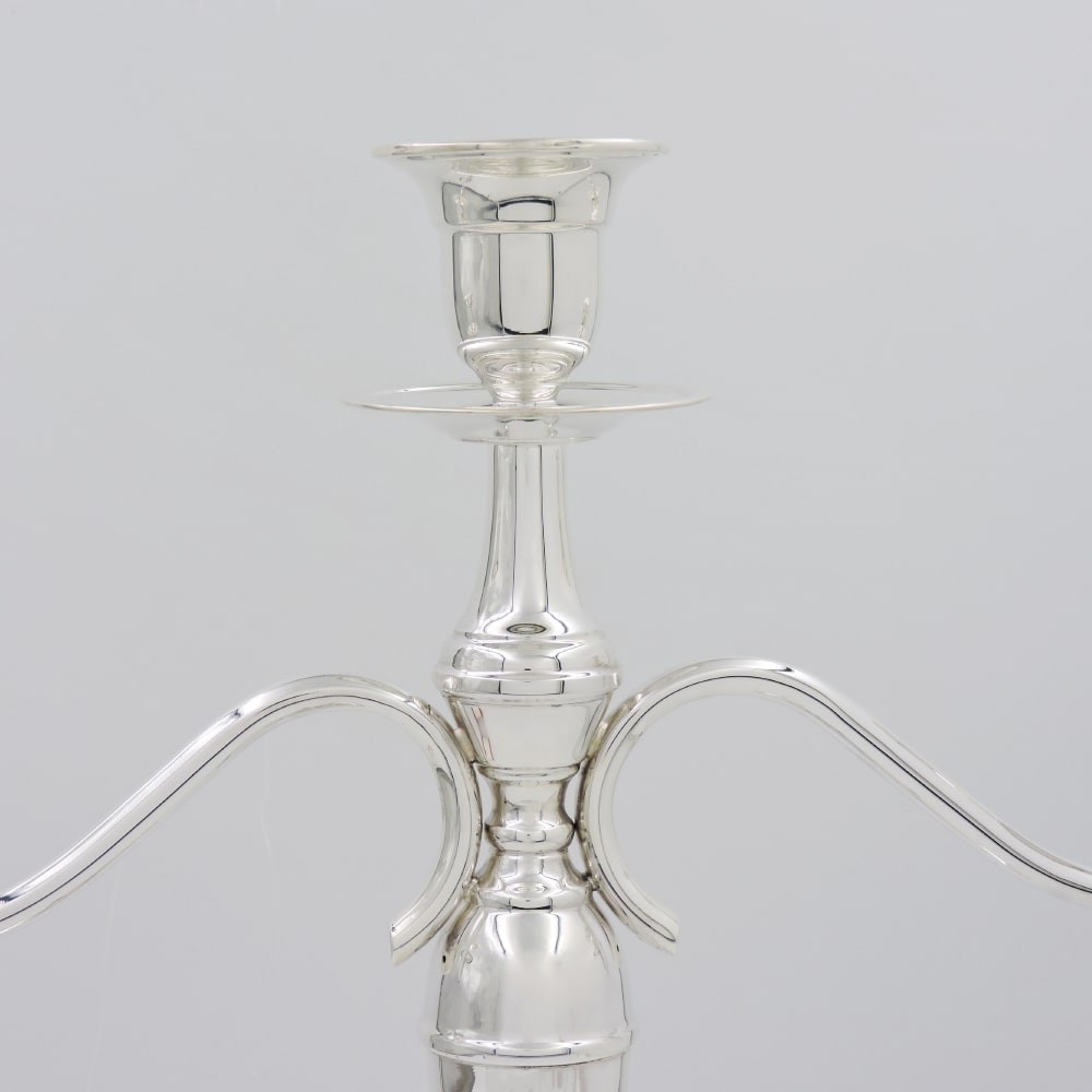 925 Sterling Silver Three Armed Candelabra English Style