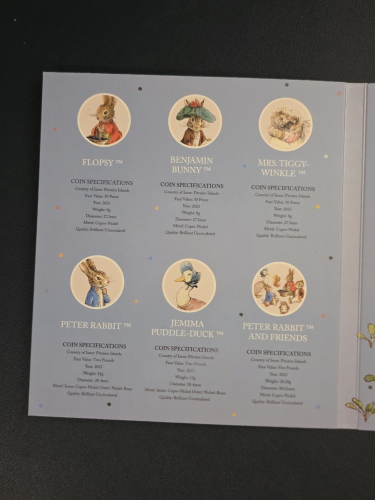3 X Complete Peter Rabbit Coin Sets, See Description For What's Included