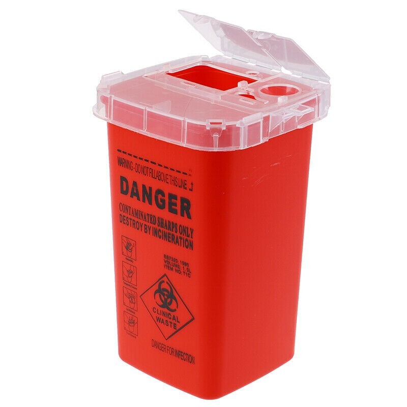 Red Tattoo Sharps Container 1L