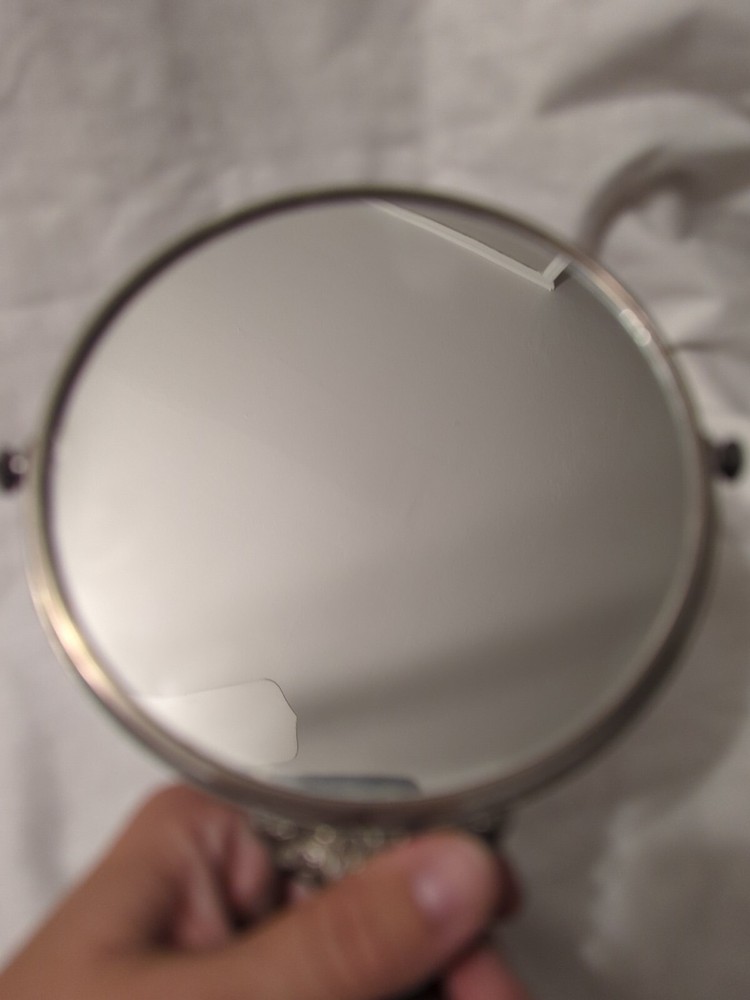Vintage Silver Plated Pedestal Mirror Cute