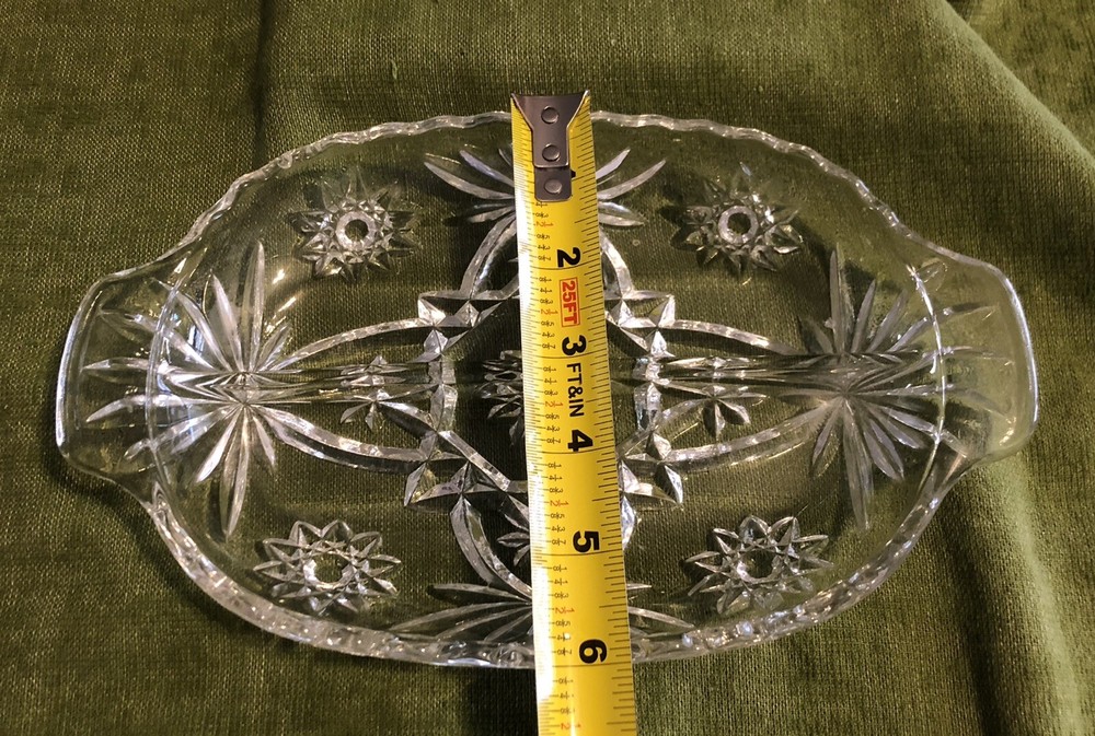Crystal Dish Center Divided 2 in 1 Mint