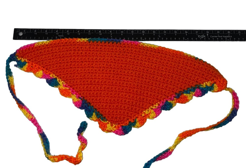 Handmade Crochet Head Bonnet Multicolor OSFA