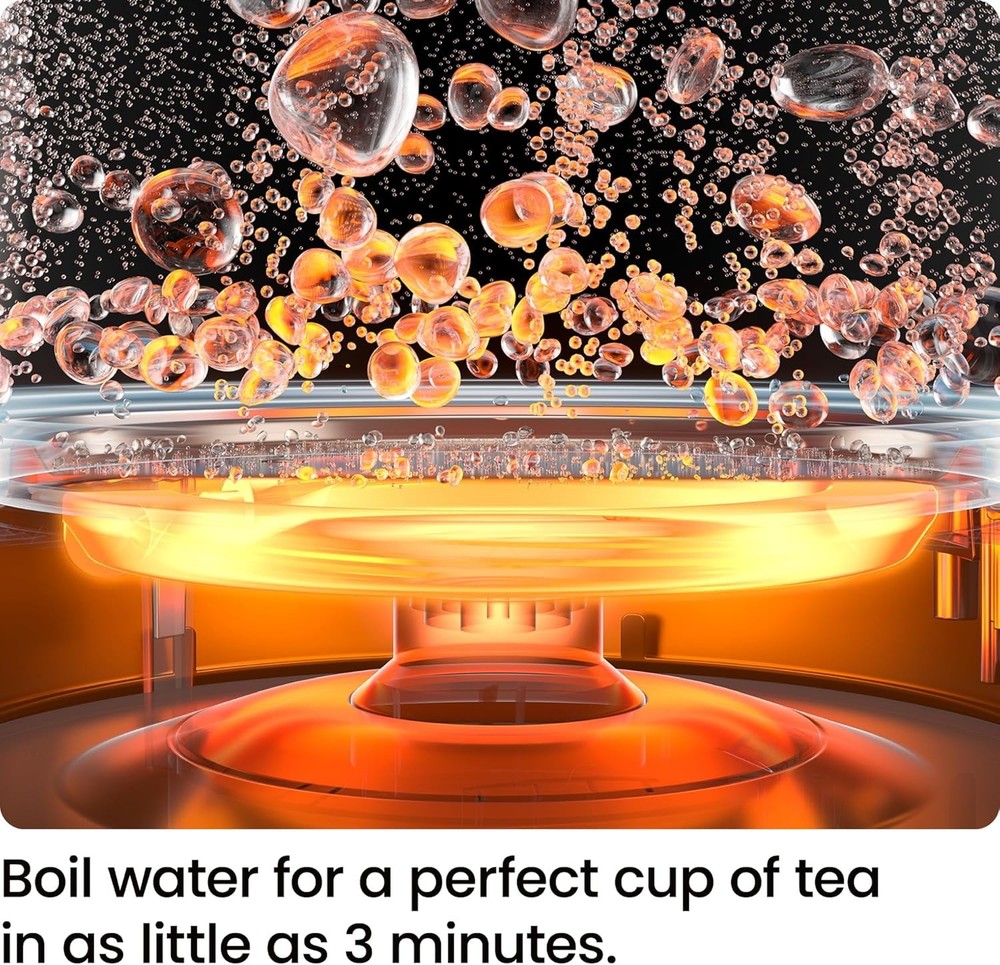 Chefman 1L Electric Glass Kettle w/ LED Indicator Light, Automatic Shutoff