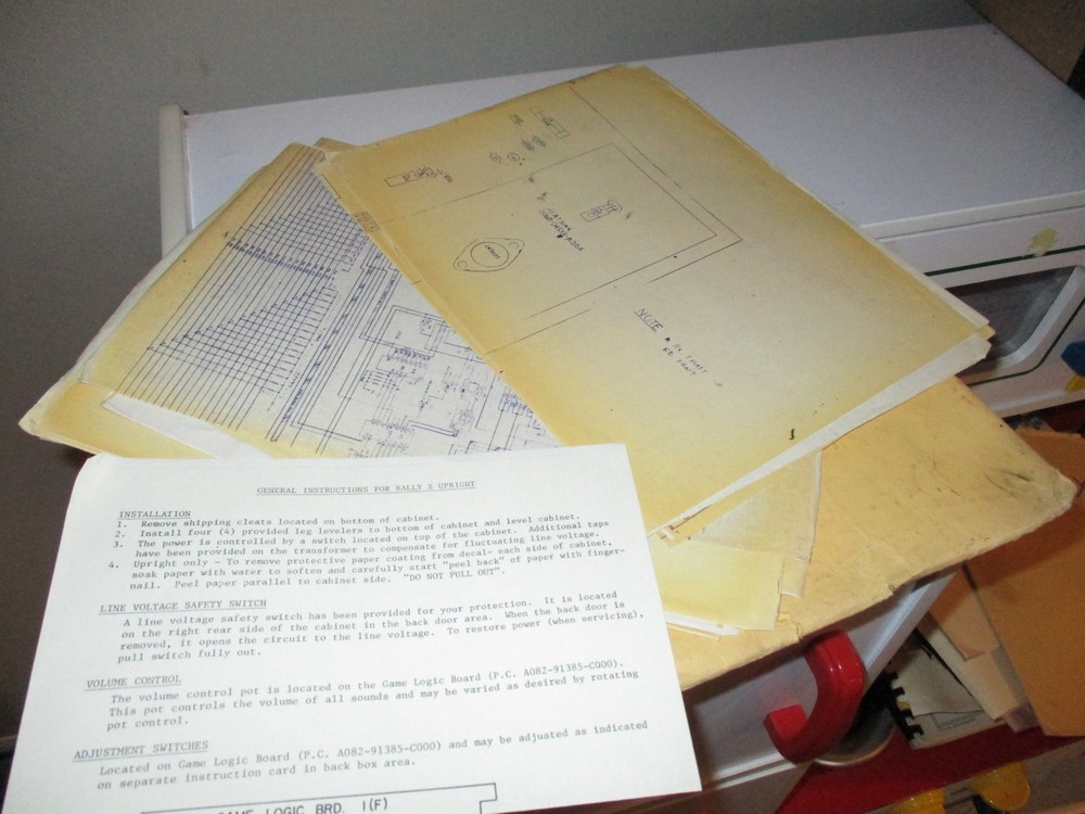 Bally/Midway Rally X arcade game instructions and schematics