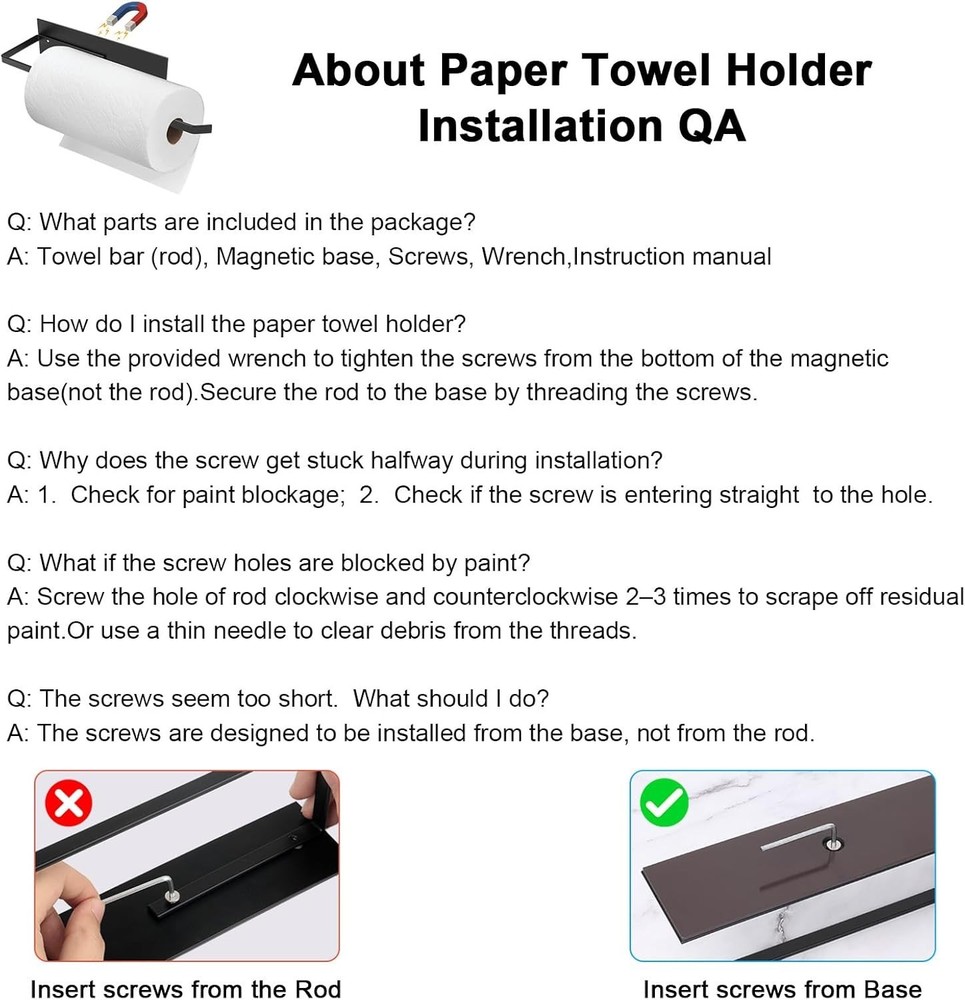 Versatile Magnetic Towel Rack – No Drill Installation for Kitchen & Bathroom Use