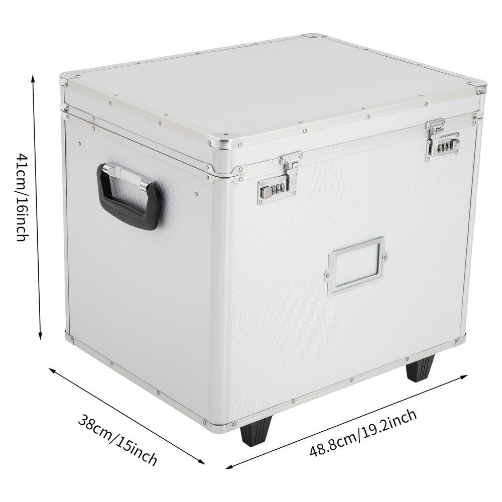 Locking Mobile Case, Aluminum Alloy File Lock Box, Hand pull File Case, US NEW