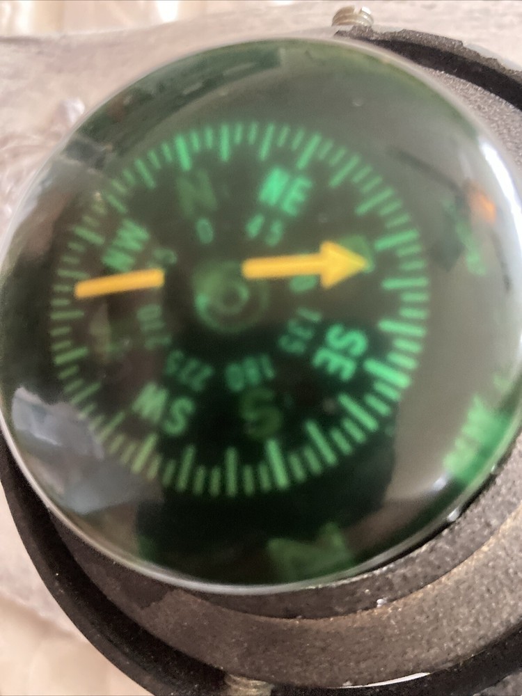 Vintage Boat Marine Compass Black Surface Mount