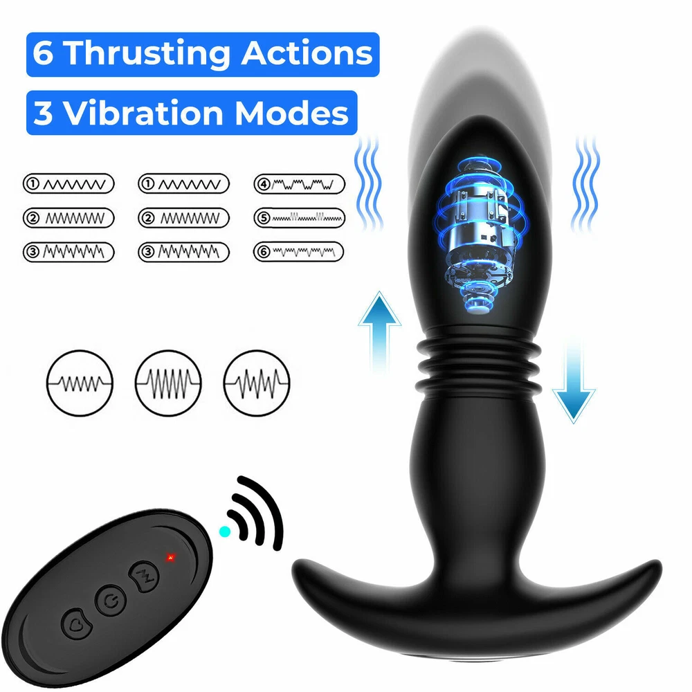 Powerful Flapping Prostate Massager Motor Telescopic Vibrators Remote Control US