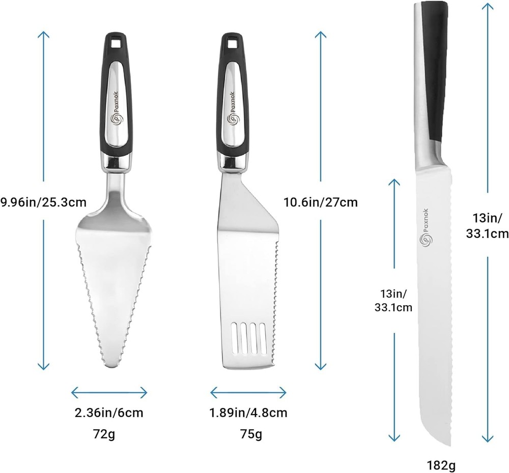 Cake Knife and Pie Server Set with Luxury Gift Box, Kitchen Essentials Cake C...