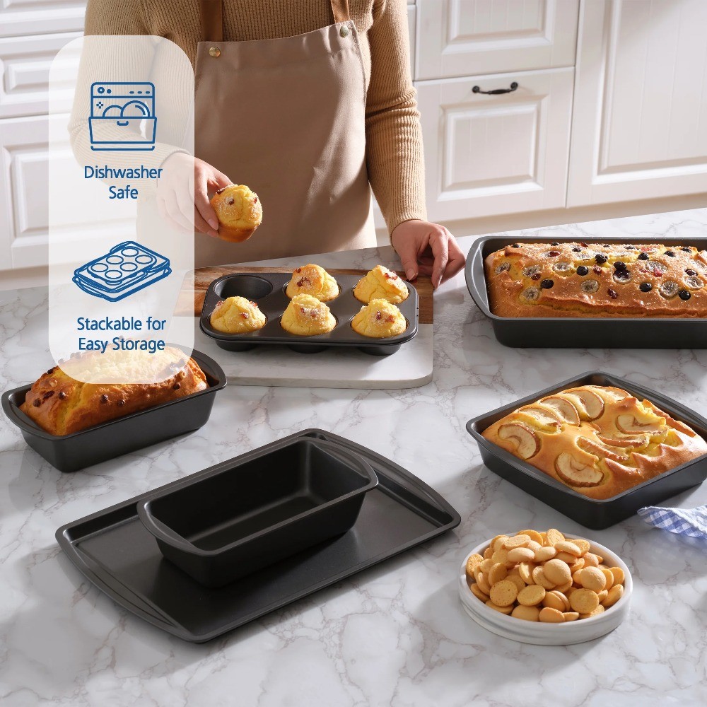 Mainstays 6 Piece Non-Stick Carbon Steel Bakeware Set