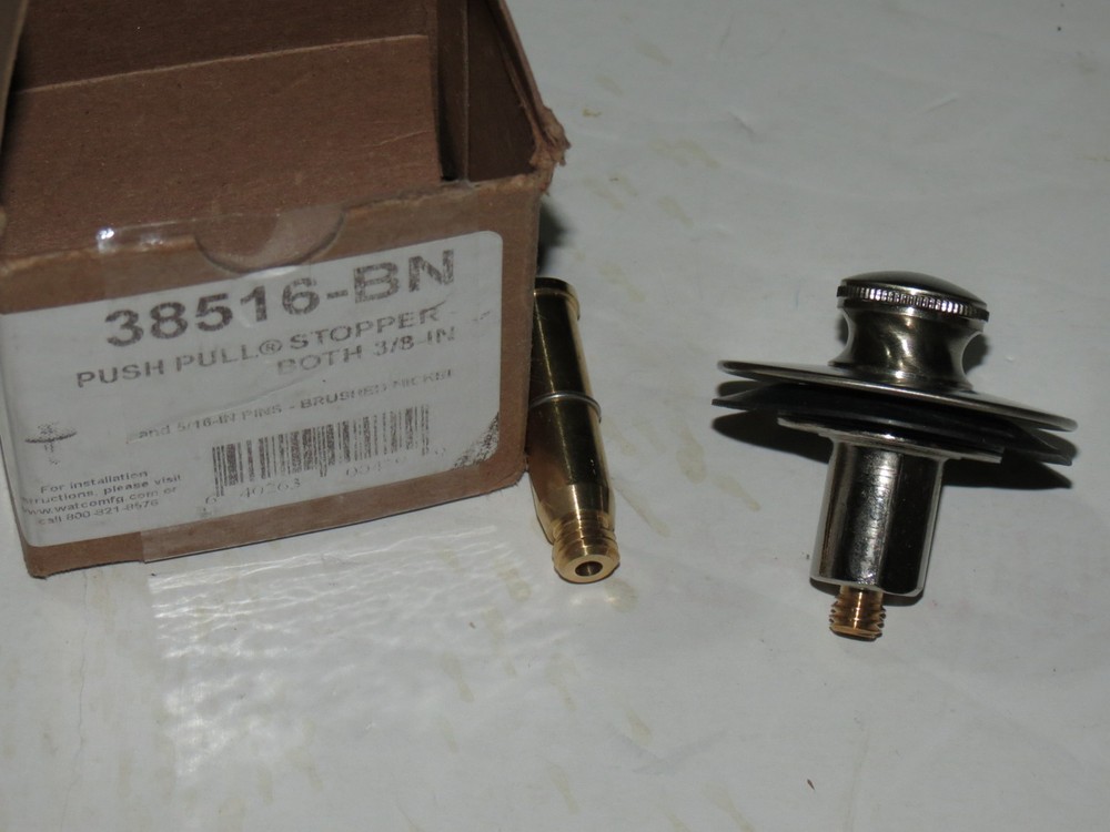 b5 38516-BN Push Pull Replacement Stopper with 5/16 & 3/8 Pins, Brushed Nickel
