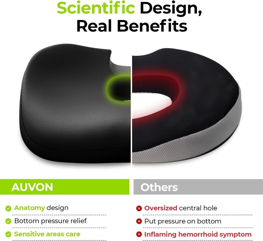 Memory Foam Donut Pillow for Hemorrhoids Tailbone Sciatica Pregnancy Relief