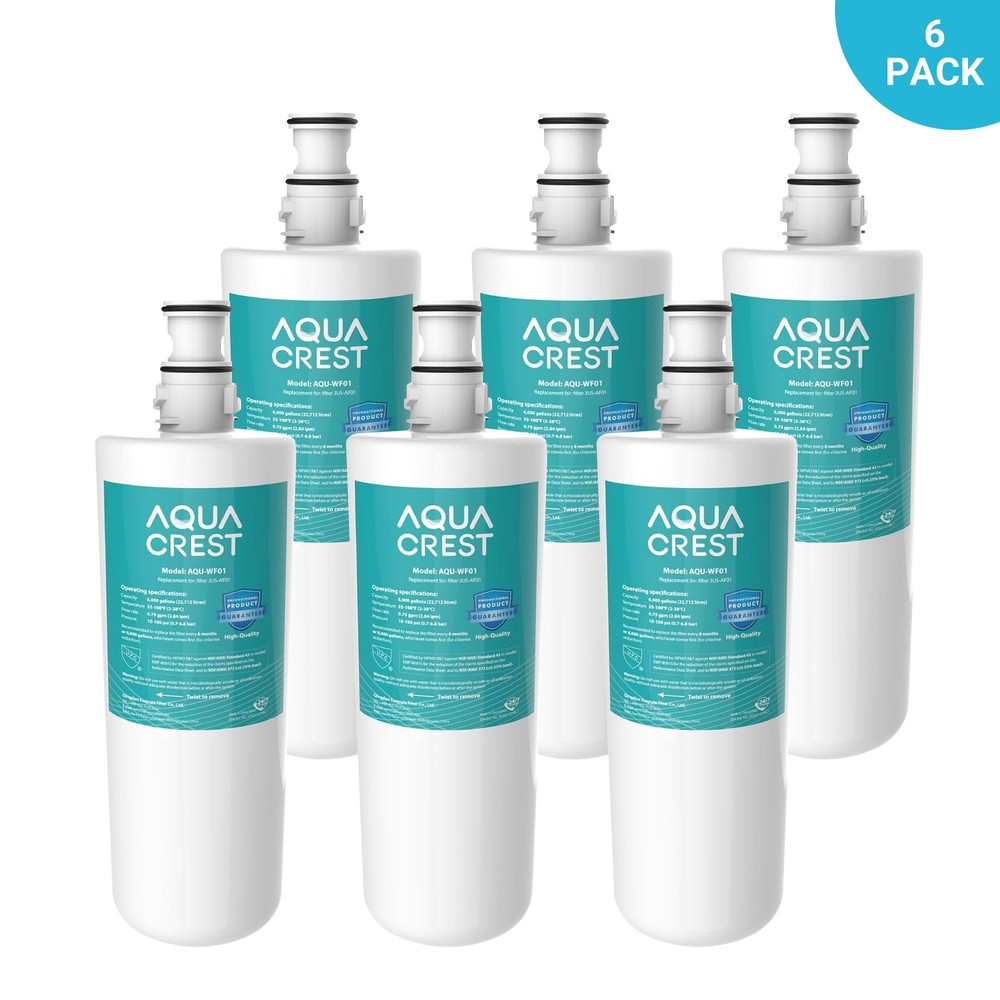 AQUA CREST 3US-AF01 Under Sink Water Filter, NSF 42 Certified Replacement, (6)