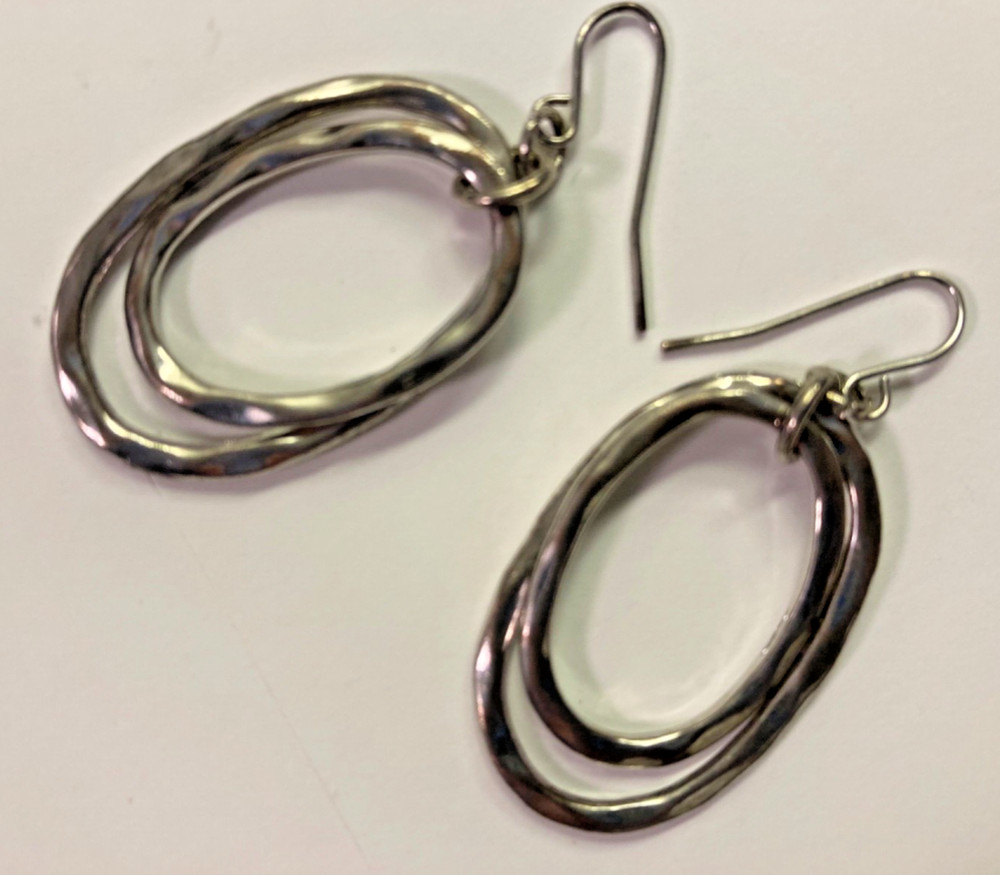 2 Pair of Silver Tone Dangle Earrings