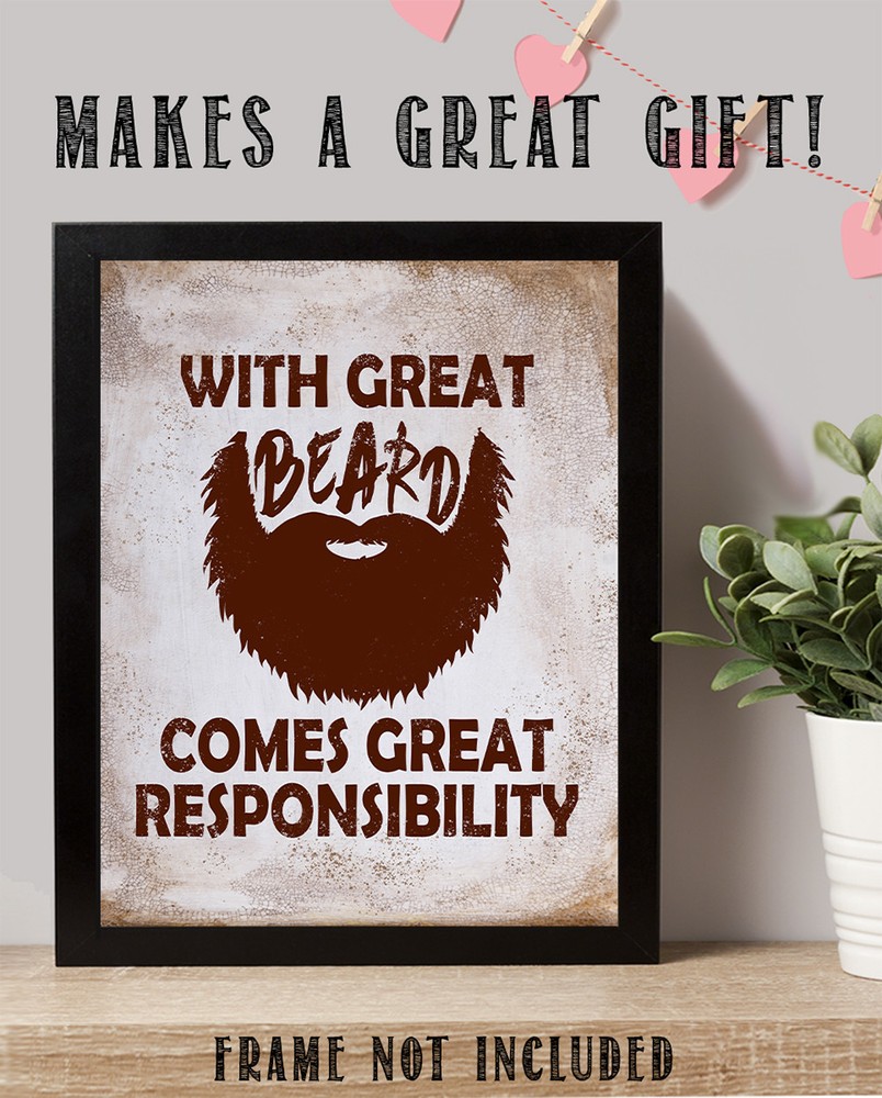 With Great Beard Comes Great Responsibility - 11x14 Unframed Typography Art