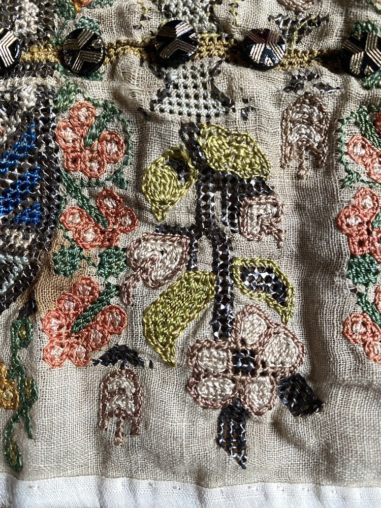 Antique Ottoman Turkish Embroidered Panel