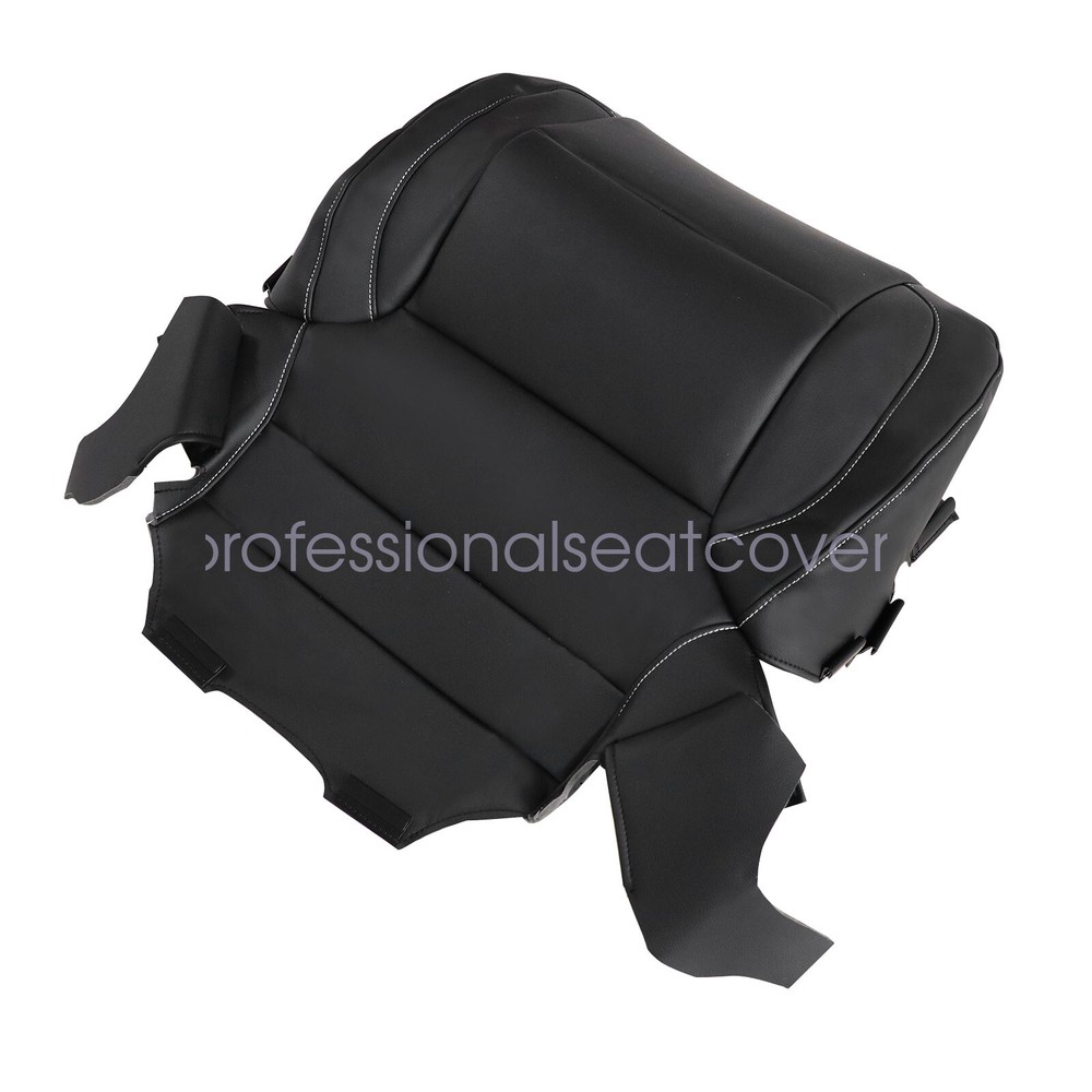Black Leather Driver Bottom Seat Cover Replacement For 2014-2019 Chevy Silverado