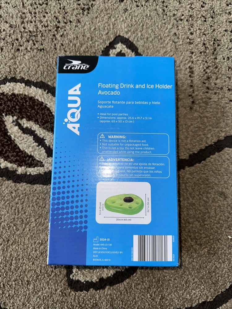 Floating drinking an ice avocado