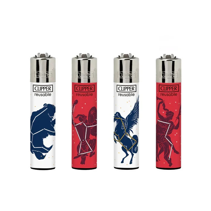 CLIPPER – Galaxy 2 Design – Eliments Refillable Lighters (Value Pack of 48)