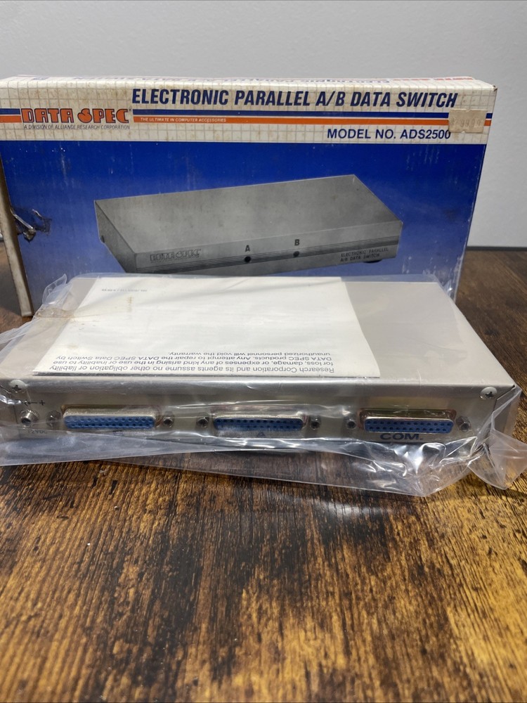 Electronic Parallel A/B Data Switch ADS 2500 25 Pin Data Specs RETRO BRAND NEW