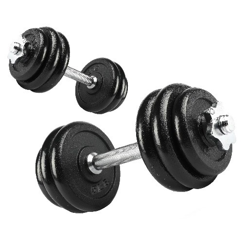 40lb Adjustable Dumbbell Set, Chrome & Black