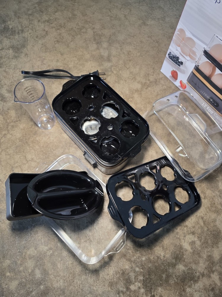 evloop 12 Egg Electric Cooker with Auto Shut-off and Keep Warm Feature