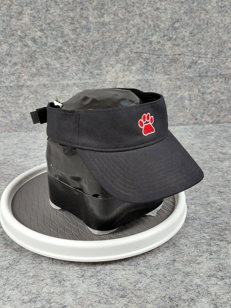 Nike Dry Fit Visor Black With Red/white Paw Strapback Hooknloop