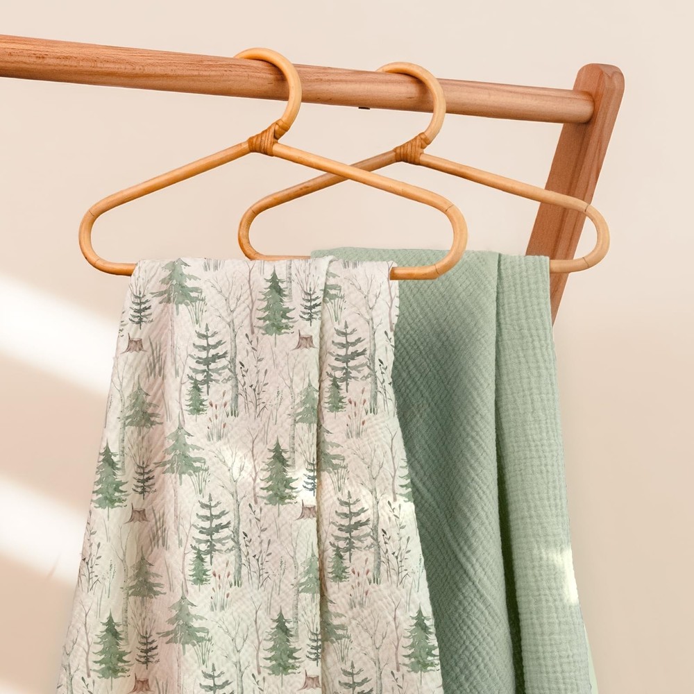 Fitted Crib Sheets 2-Pack: Soft Muslin Cotton for Standard Crib - Boho Forest...