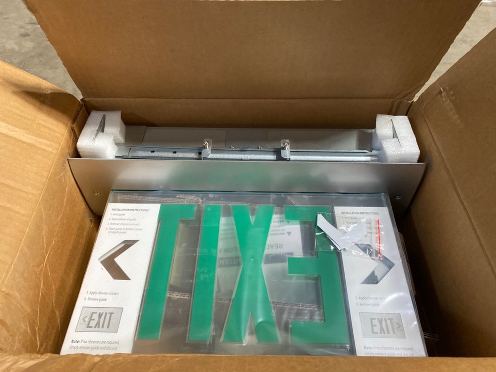 (A) EELP UR-EDGR1GCA -EM Recessed mount edge-Lit LED EXIT