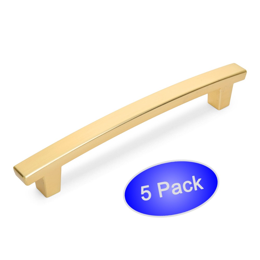 *5 Pack* Cosmas Cabinet Hardware Brushed Gold Contemporary Handle Pull #5239BG