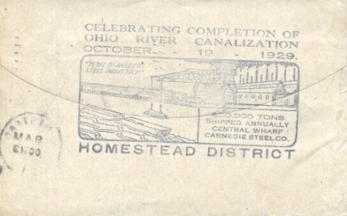 681 2c OHIO CANALIZATION - Rubber stamp cachets front and back on 1c Franklin