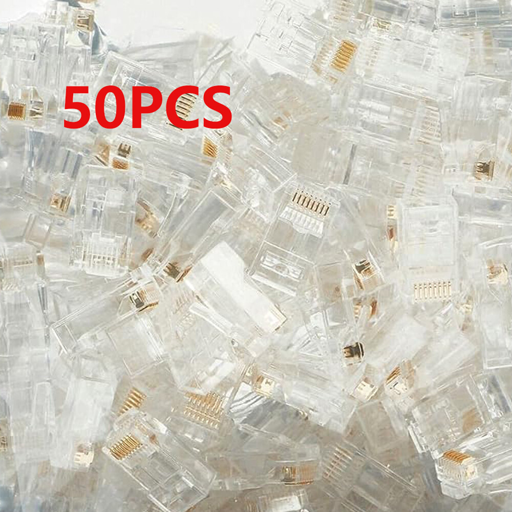 CAT6 RJ45 Pass Through Modular Plug Cable Connector End 8P8C 50/100pcs