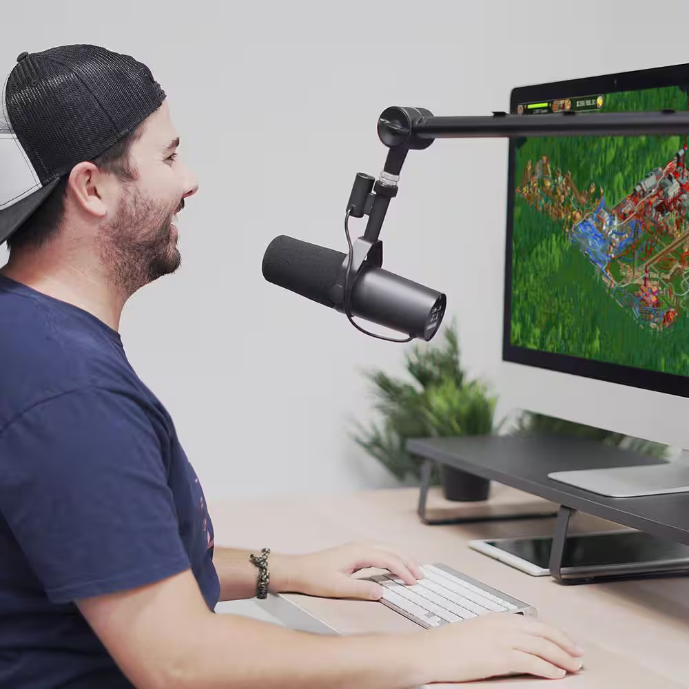 37.4 In. Black Adjustable Microphone Boom Arm