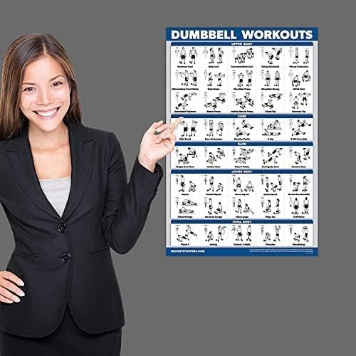 Palace Learning Dumbbell Workout Exercise Poster - Free Weight Body Building Gui