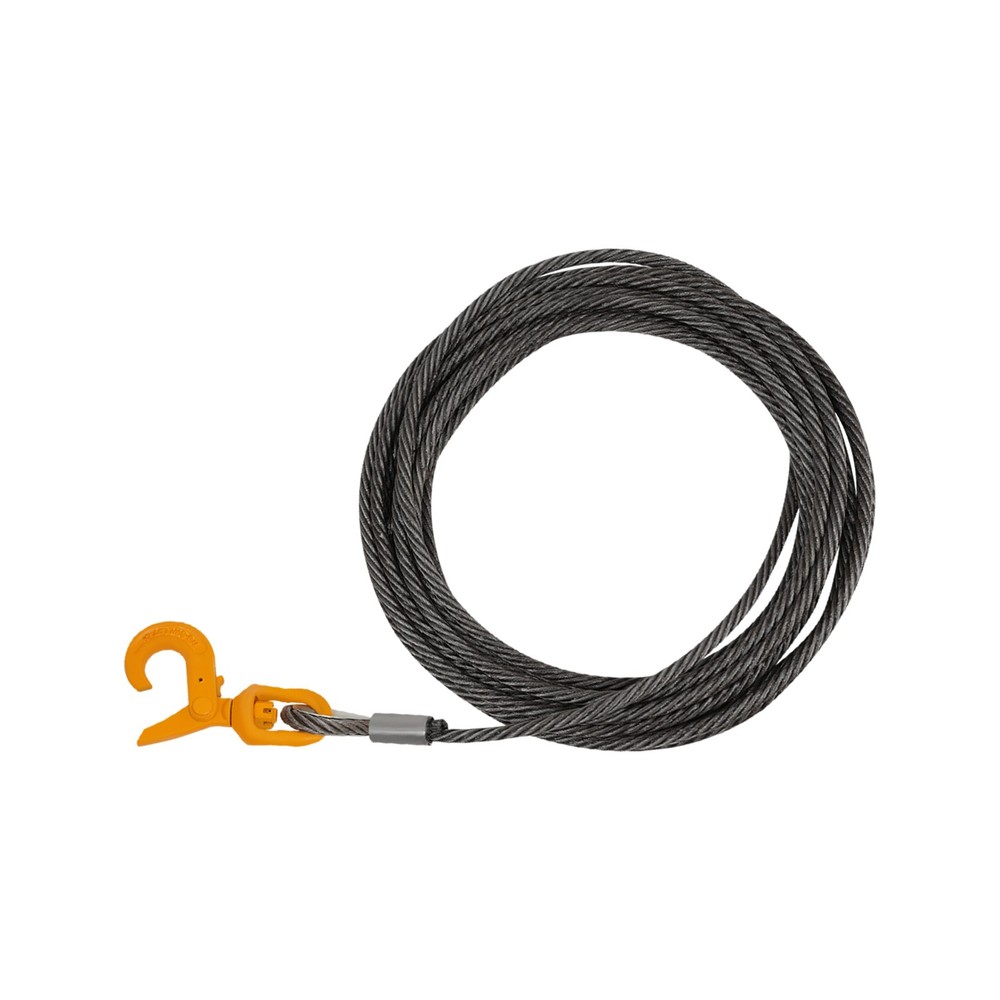 Winch Cable Steel Core Wire Rope 16inx50FT 4409.25 lbs Self Lock Swivel Hook