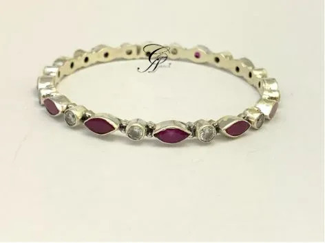 Enchanting Foliage CZ Kada Bangle 16-17gm (Approx)