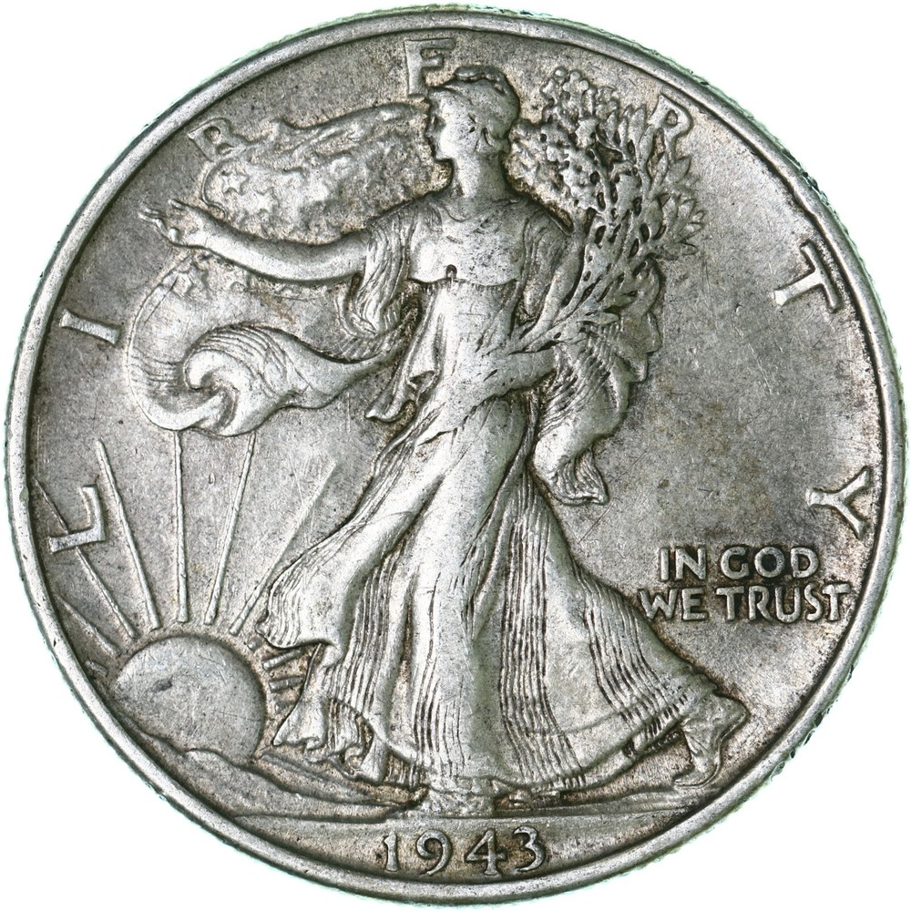 1943 (P) Walking Liberty Half Dollar 90% Silver Extra Fine XF