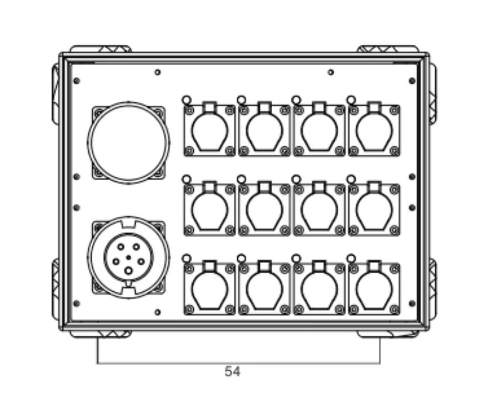 Waterproof 12Ch 63A CEE Power Pack Dimmer for Stage Lighting Distribution​