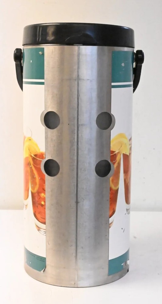Iced Tea Dispenser Urn Stainless Steel Round Handle w/ Insert & Locking Handle