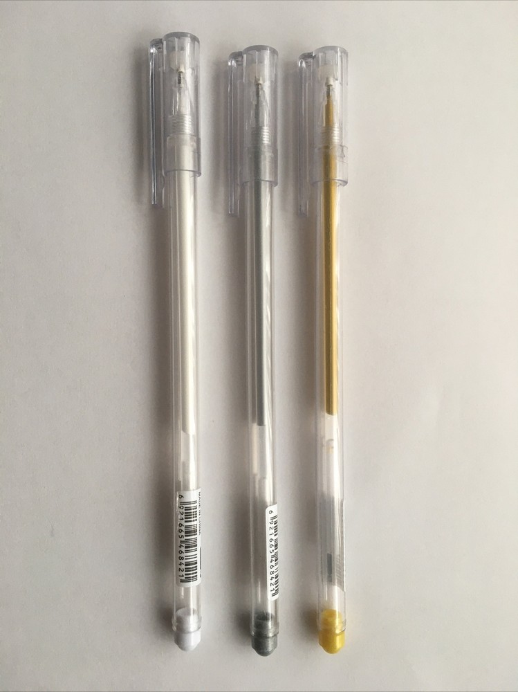 Silver, Gold, White Gel Pens, See Description.