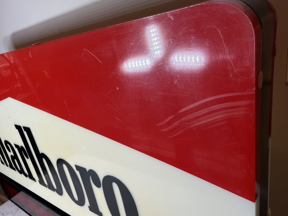 Double Sided Lighted Marlboro Sign / Programable Led Message Board Vintage