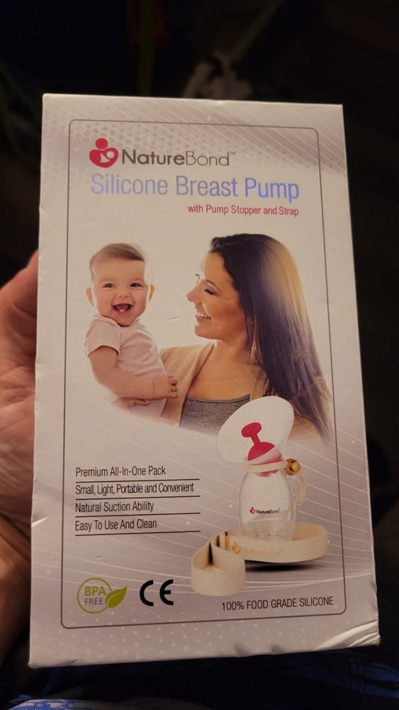naturebond silicone breast pump with pump stopper and strap