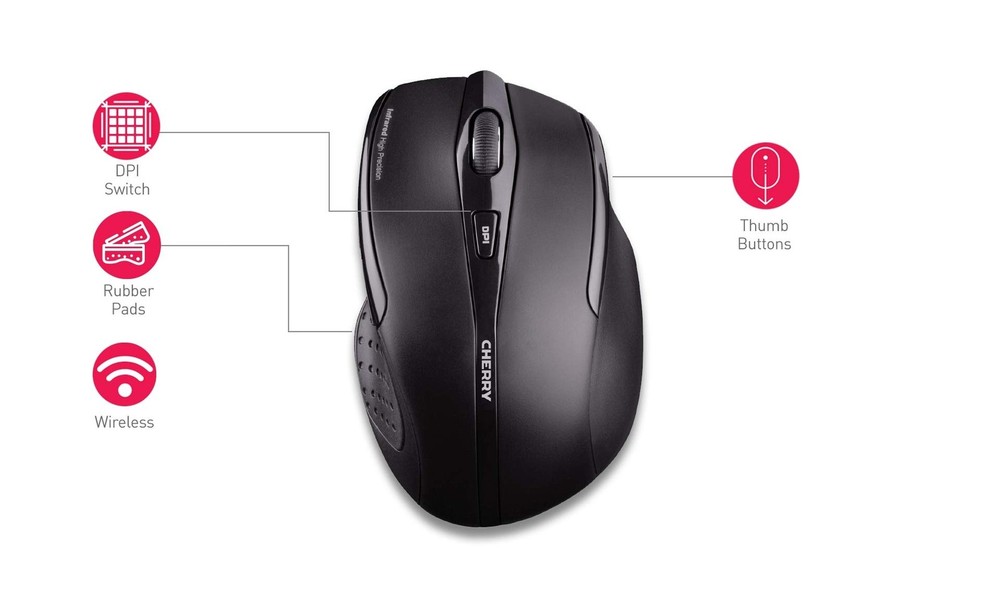 Cherry MW 3000 Wireless Computer Mouse for Work or Home. Nano USB Receiver Ea...