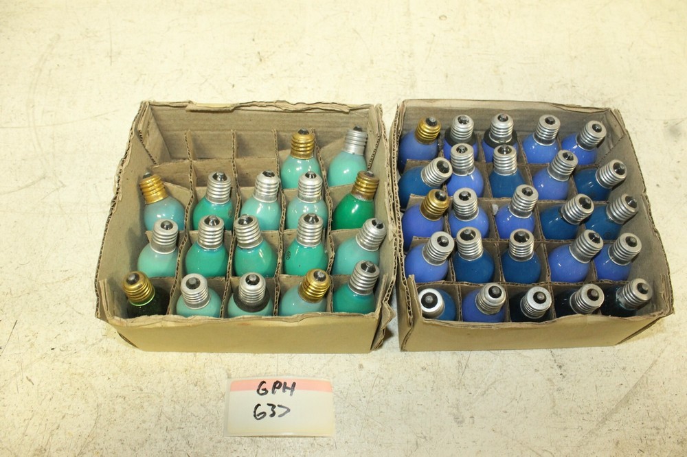 C-9 Ceramic 25 Blue & 17 Green light Bulbs Christmas Lights