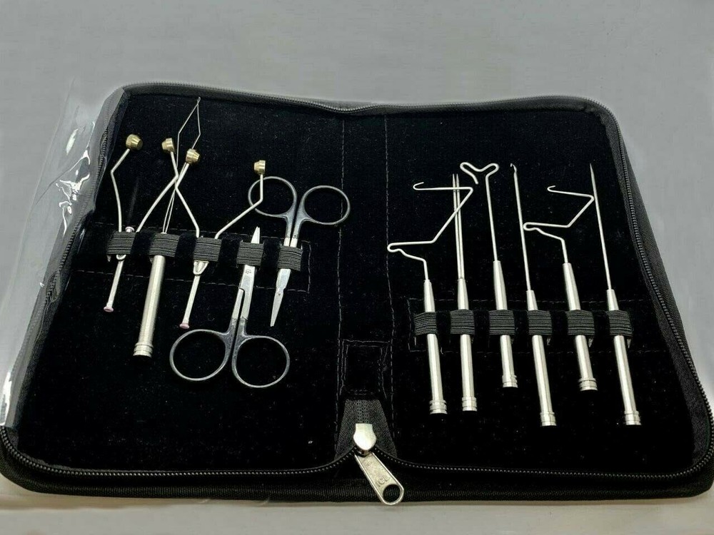 Poseidon Hand Crafted Troutflies Fly Tying Tools Materials Kit, Tinsel, Thread