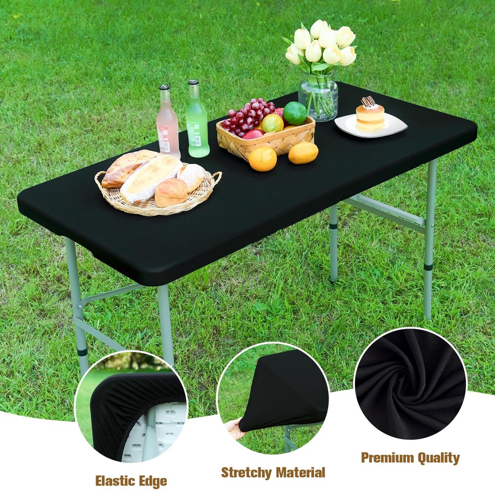 Fitted Rectangle Tablecloth 36 x 60 Inch Elastic Table Cloth Stretch Spandex ...