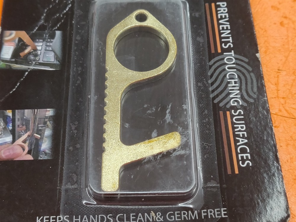 ⭐️⭐️⭐️⭐️⭐️ *Two* Keychain Brass-Coated Touch Tool - Prevents Touching Surfaces