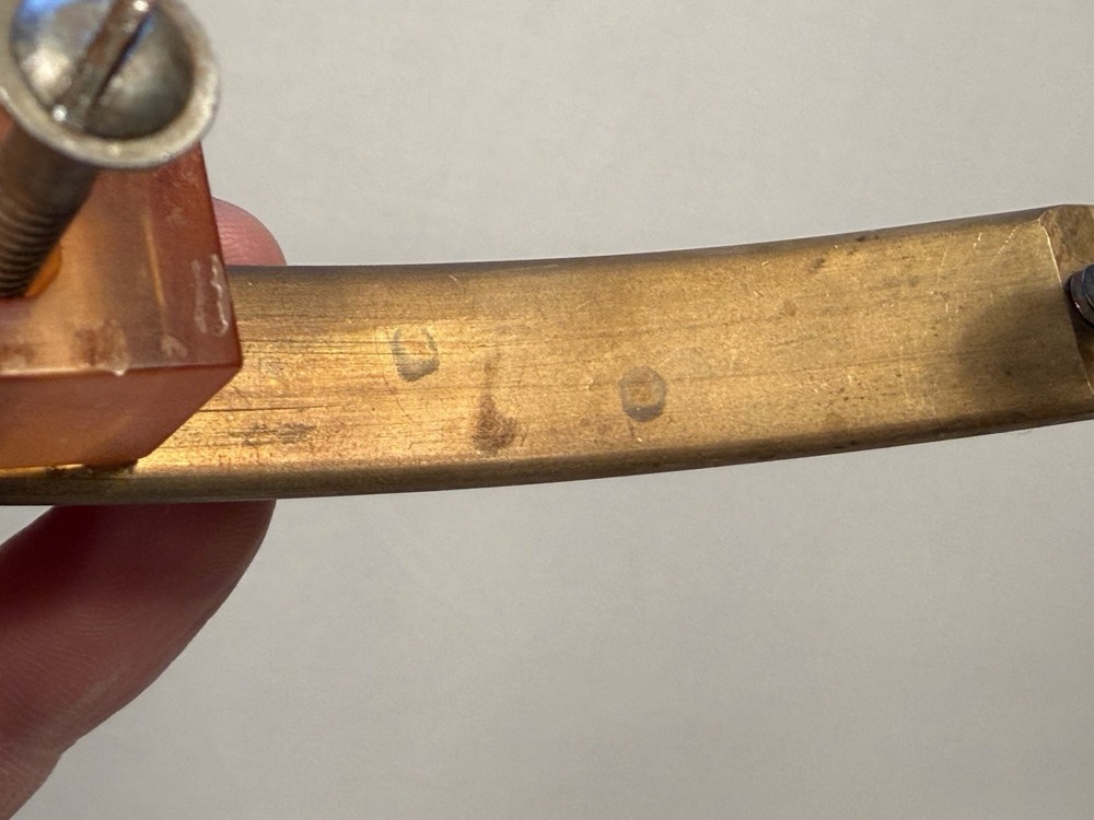 Set of 9 Art Deco Bakelite & Brass Drawer Pulls / Handles.