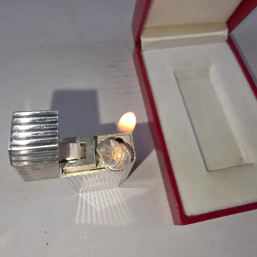 Cartier Silver Lighter with Decorative Border Used